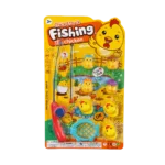 Chick & Duck fishing toy set with magnetic fishing rod, yellow chick figures, and blue net in colorful blister packaging.
