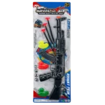 Shooter toy gun set with suction cup darts and target on blister packaging.