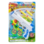 Shooting Target Practice toy set with toy gun, foam darts, colorful balls, and target boards on blister packaging.
