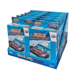 Code Breaking travel game display with multiple boxed sets in retail tray